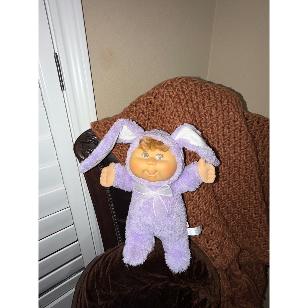 Cabbage Patch Kids Cuties Purple Bunny Plush Doll Easter 9 Inch Toy brown eyes